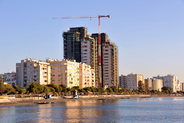 Construction crane working on new buildings - Limassol