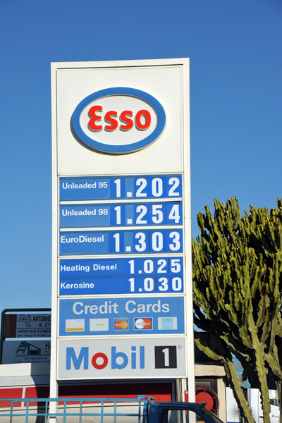 Esso gas station in Cyprus - 1.20 Euro/Liter
