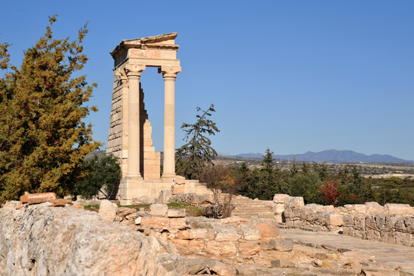 Archaeologists reconstructed a small part of the main temple of Apollo