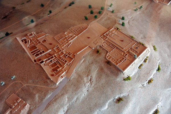 Model of ancient Kourion at the visitor's center showing the site of the agora and ancient basilica