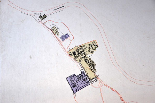 Map of the Basilica of Kourion and the Agora with the ancient baths