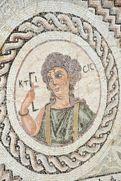 Mosaic bust of a young woman - House of Eustolios, Kourion