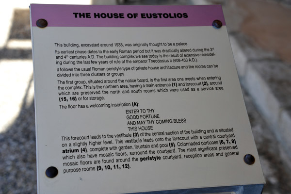 History of the House of Eustolios, 3rd-4th C. AD