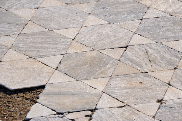 Hexagonal and Triangular paving stones forming Stars of David at ancient Kourion