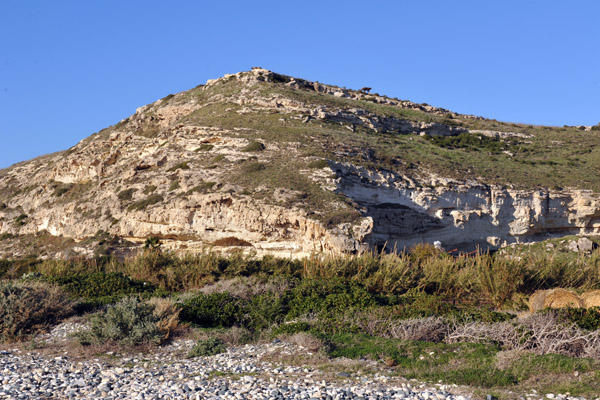 The ruins of the city of Kourion are on the hill above the beach