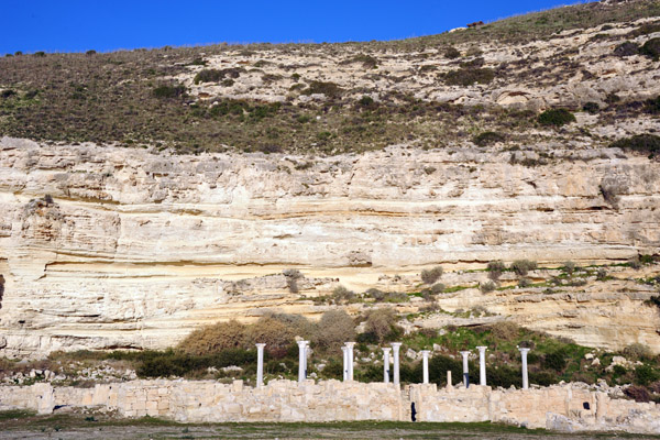 Ruins of the early Christian church at the base of the cliffs of Kourion