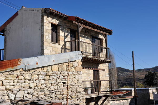 Old town of Omodos on a nice clear day