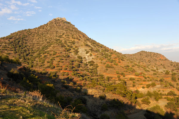 Stavrovouni Monastery sits high on a hill at an elevation of 668m