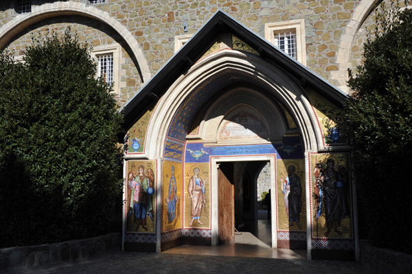 The mosaic covered main entrance to Kykkos Monastery