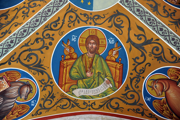 Medallion ceiling painting - Kykkos Monastery entrance hall