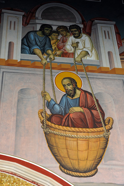 Kykkos Mural - St. Paul's Escape from Damascus