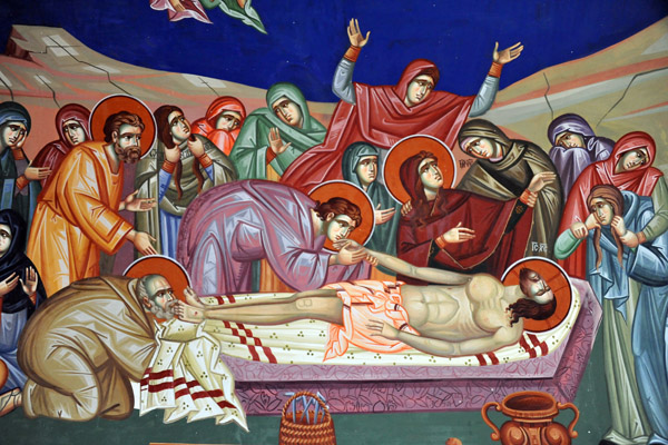 Kykkos Monastery Mural - Wrapping the Body of Christ