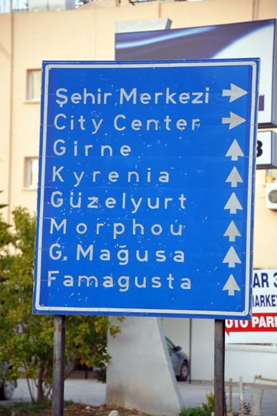 Street sign on the Turkish side of Nicosia