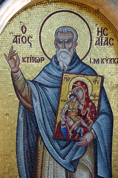 Mosaic of St. Isaiah holding the Icon of Kykkos