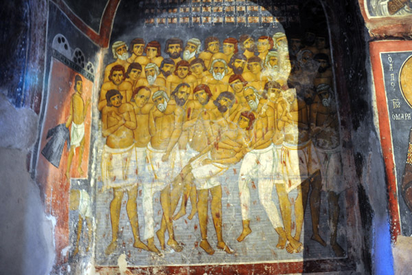 11th C. Agios Nikolaos mural - the 40 Martyrs of Sebaste