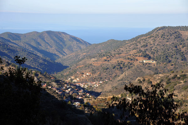 On a clear day you can see the mountains of Turkey from the Trodos Mountains in Cyprus