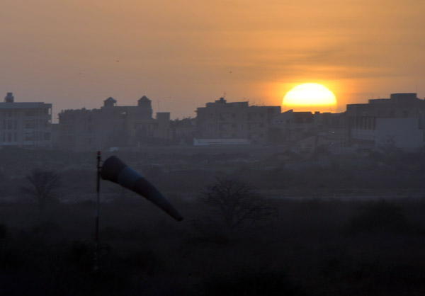 Sunrise at the airport the following day