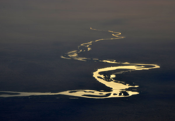 Senegal River forming the border between Senegal and Mauritania