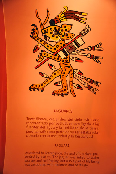 Jaguars - associated with Tezcatlipoca, god of the sky