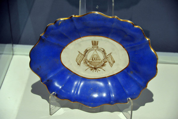 Plate with emblem of the short-lived United States of Central America