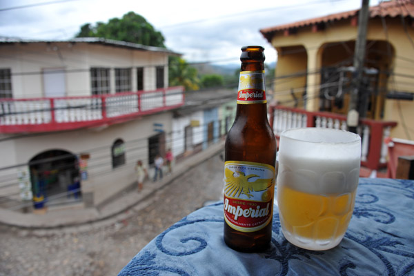 After a full day of touring the ancient ruins of Copan, back on the terrace of Twisted Tanyas
