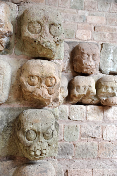 Skulls from the west staircase of Structure 16