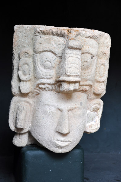 Head from an unknown faade which demonstrates the artistic skills of Copan's sculptors