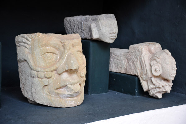 A variety of heads found at Copan