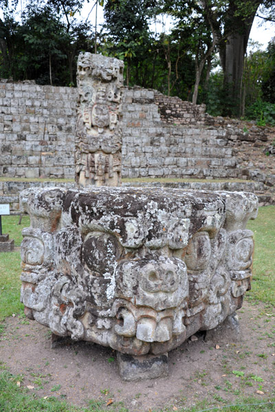 Mayan altar on the Great Plaza