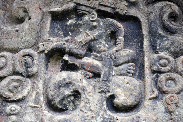 Detail from the back of Stela B, Copan