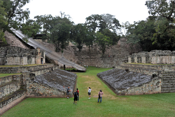 The Ball Court of Copan seen looking south from Altar L