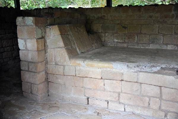 The stone couch typical of ancient Mayan homes