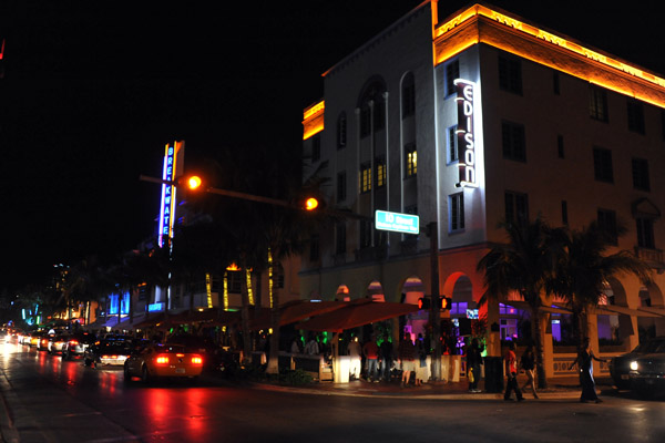 Ocean Drive at 10th Street, the Edison Hotel