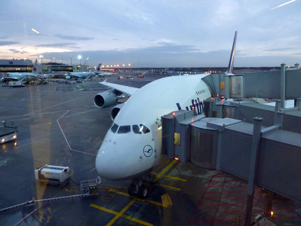 Departing Miami on my first A380 flight - Lufthansa to Frankfurt
