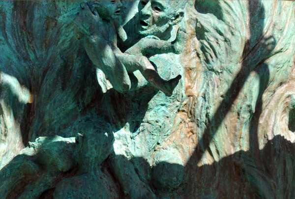 Detail of the central sculpture of the Miami Beach Holocaust Memorial