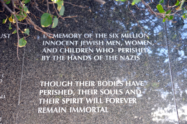 In Memory of the Six Million Innocent Jewish Men, Women, and Children Who Perished By The Hands of the Nazis