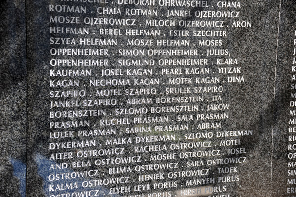 Wall of names - Miami Beach Holocaust Memorial