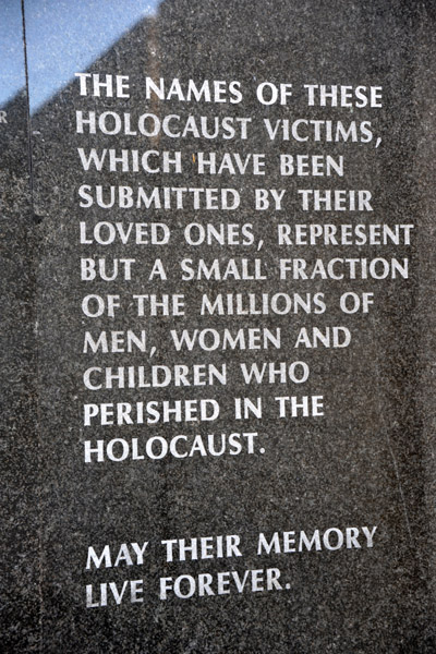 Wall of names - Miami Beach Holocaust Memorial