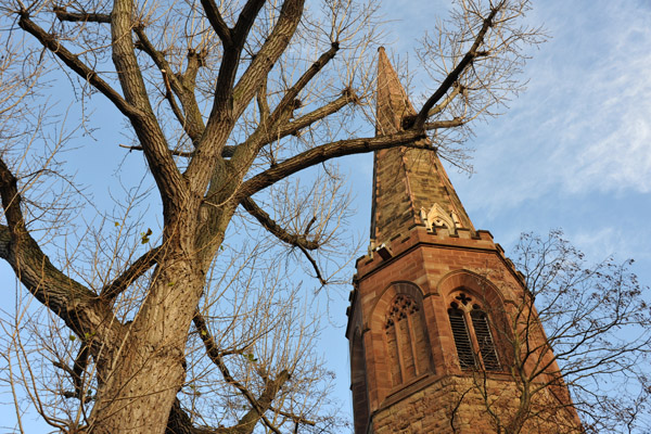 Christchurch Spire survived the Blitz, while the church itself burned