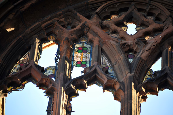 Destruction of the stained glass windows of the old Coventry Cathedral