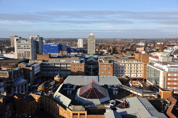 The reconstructed city center of Coventry