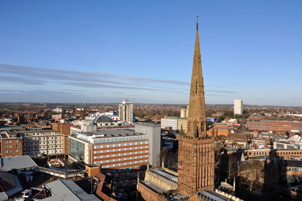 View of Coventry from the old cathedral spire