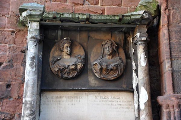 18th C. memorials to Dame Mary Bridgeman and Mrs. Eliza Samwell in Coventry Cathedral