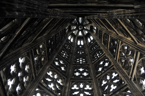 Looking up the inside of the southern tower, Cologne Cathedral