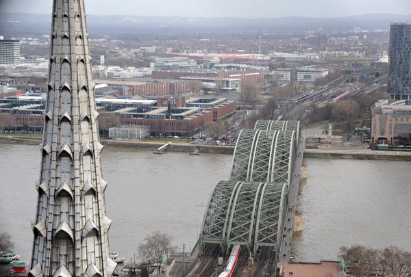 The Hohenzollernbrcke over the Rhine at Cologne, one of the world's busiest railroad bridges