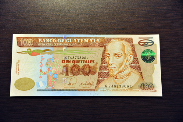 Guatemalan Currency - 100 Quetzales