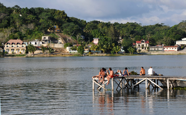 Enjoying the sunshine on a dock, Lago Peten Itza, Flores
