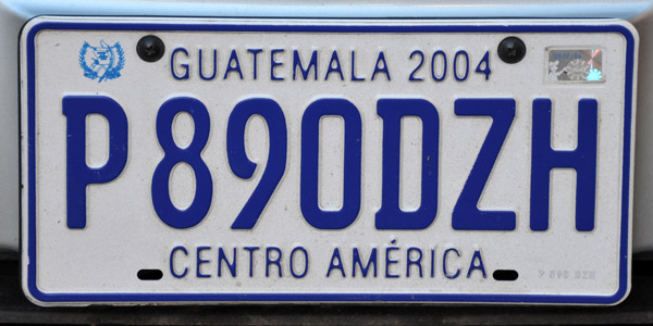 Guatemala License Plate