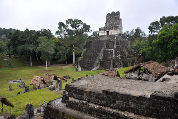 Climbing the Northern Acropolis for views of the Gran Plaza, Tikal