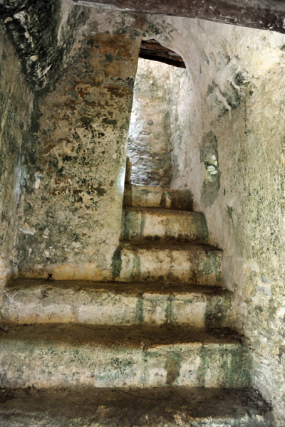 A rare staircase leading to the now missing upper floor